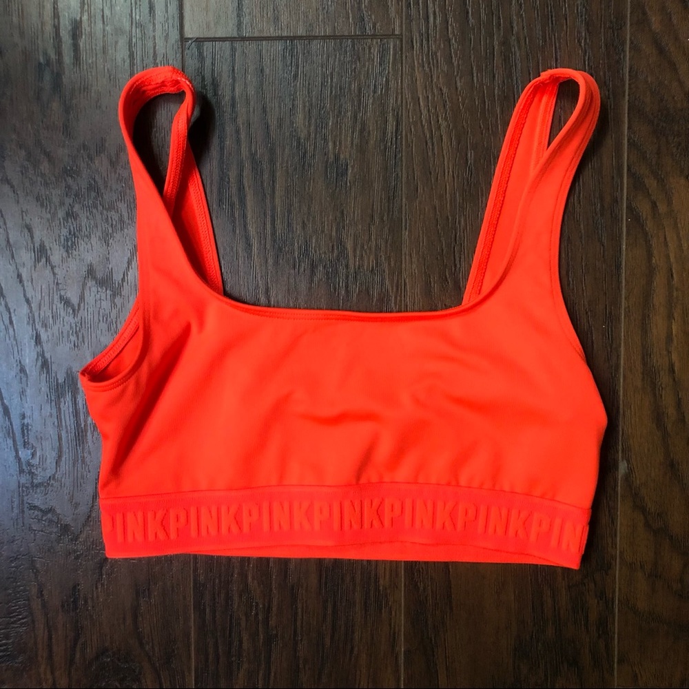 Victoria’s Secret PINK Neon Orange Sports Bra Small
